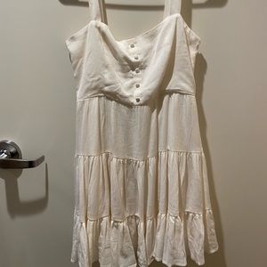 Cream White Fit & Flare Tiered Mini Dress